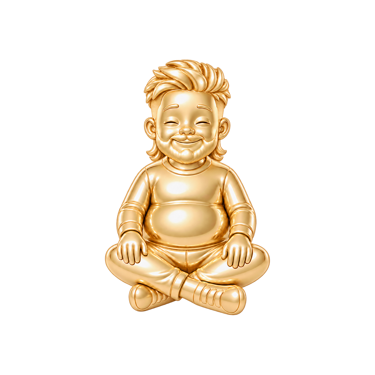 Curvy / Burst-Fade Mullet & Tapered Beard / Gold — Man Charm | man-charm-2026-09-23