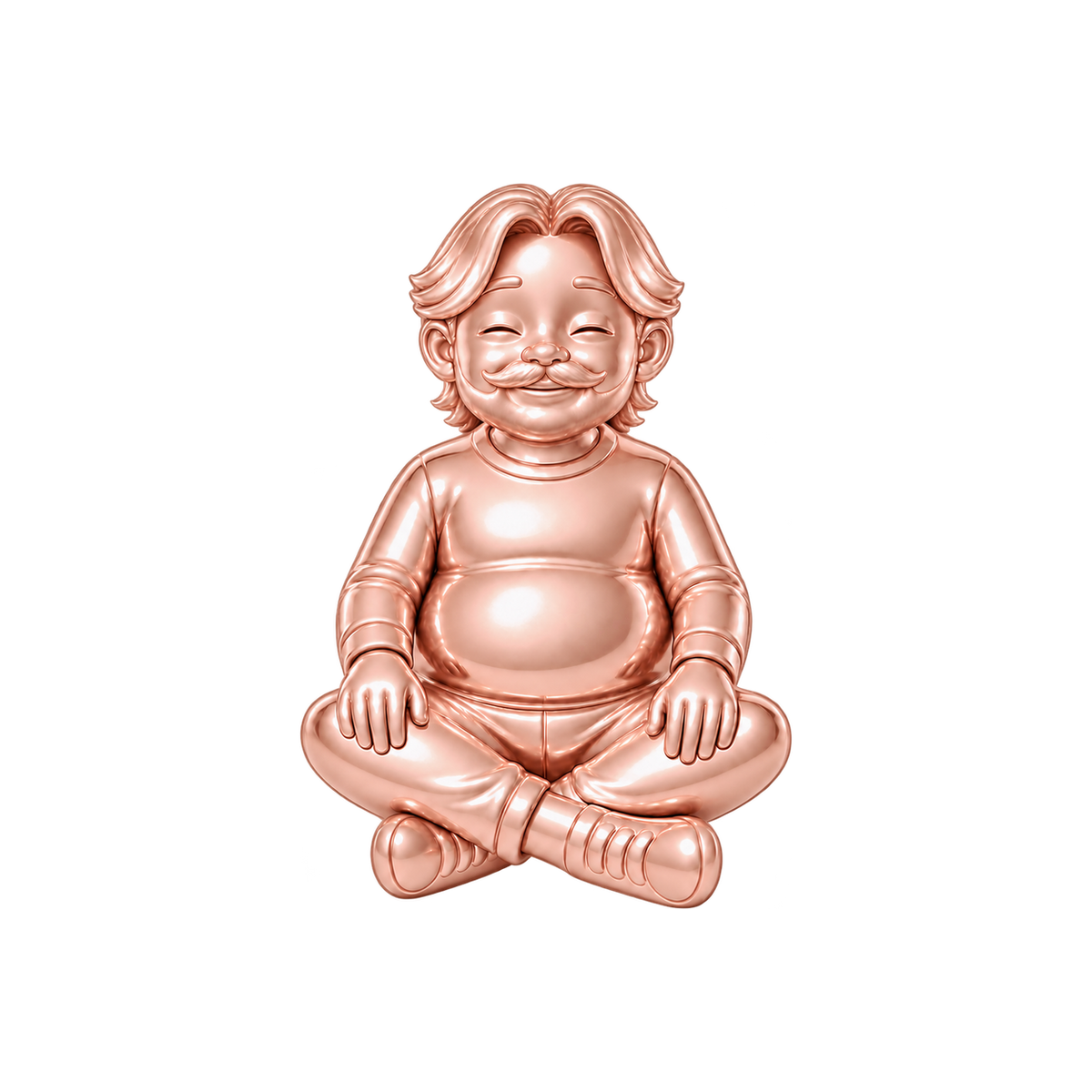 Curvy / Middle-Part Curtain Flow & Beardstache / Rose Gold — Man Charm | man-charm-2026-09-23
