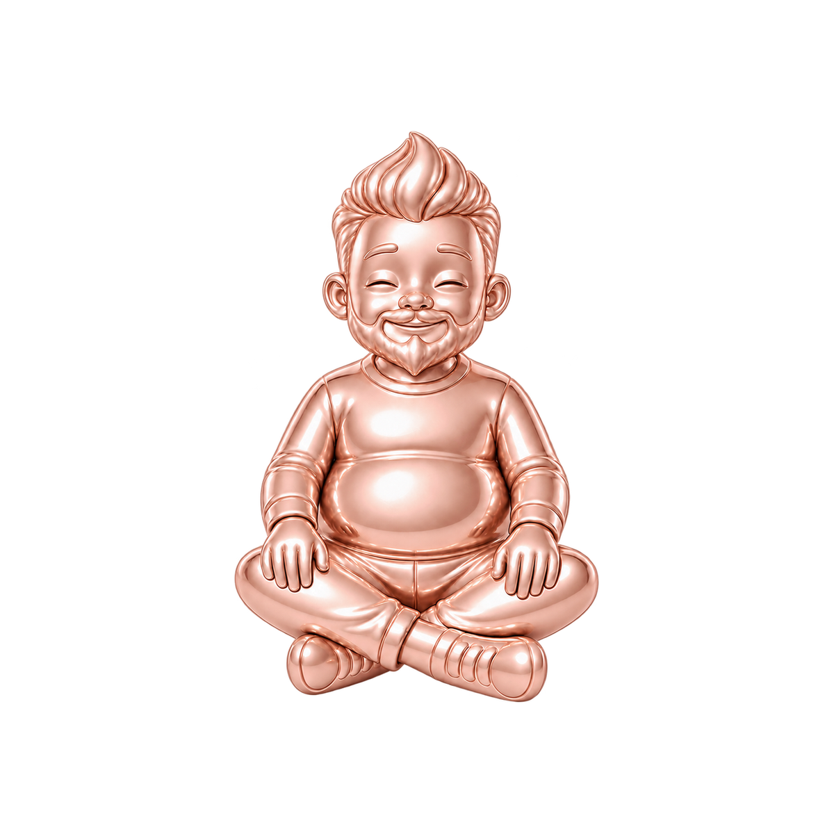 Curvy / Modern Faux Hawk & Ducktail Beard / Rose Gold — Man Charm | man-charm-2026-09-23