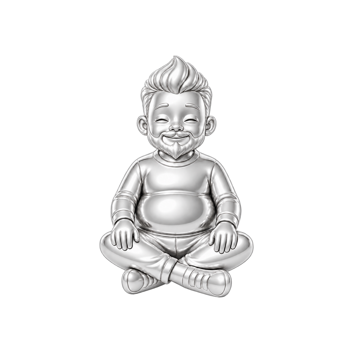 Curvy / Modern Faux Hawk & Ducktail Beard / Silver — Man Charm | man-charm-2026-09-23
