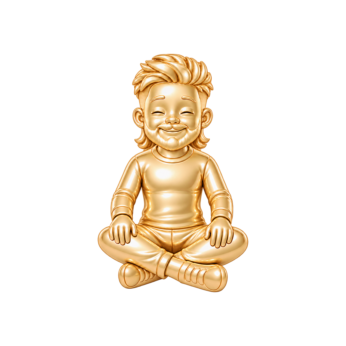 Regular Fit / Burst-Fade Mullet & Tapered Beard / Gold — Man Charm | man-charm-2026-09-23