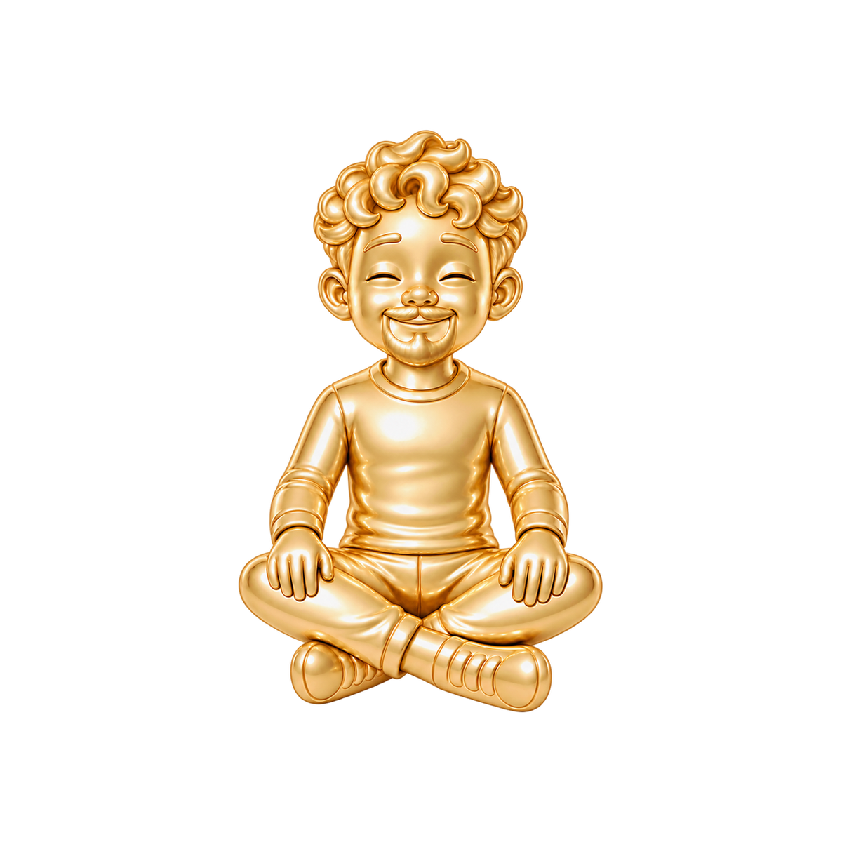 Regular Fit / Curly Mop & Goatee / Gold — Man Charm | man-charm-2026-09-23