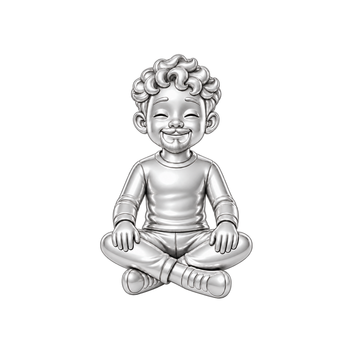Regular Fit / Curly Mop & Goatee / Silver — Man Charm | man-charm-2026-09-23