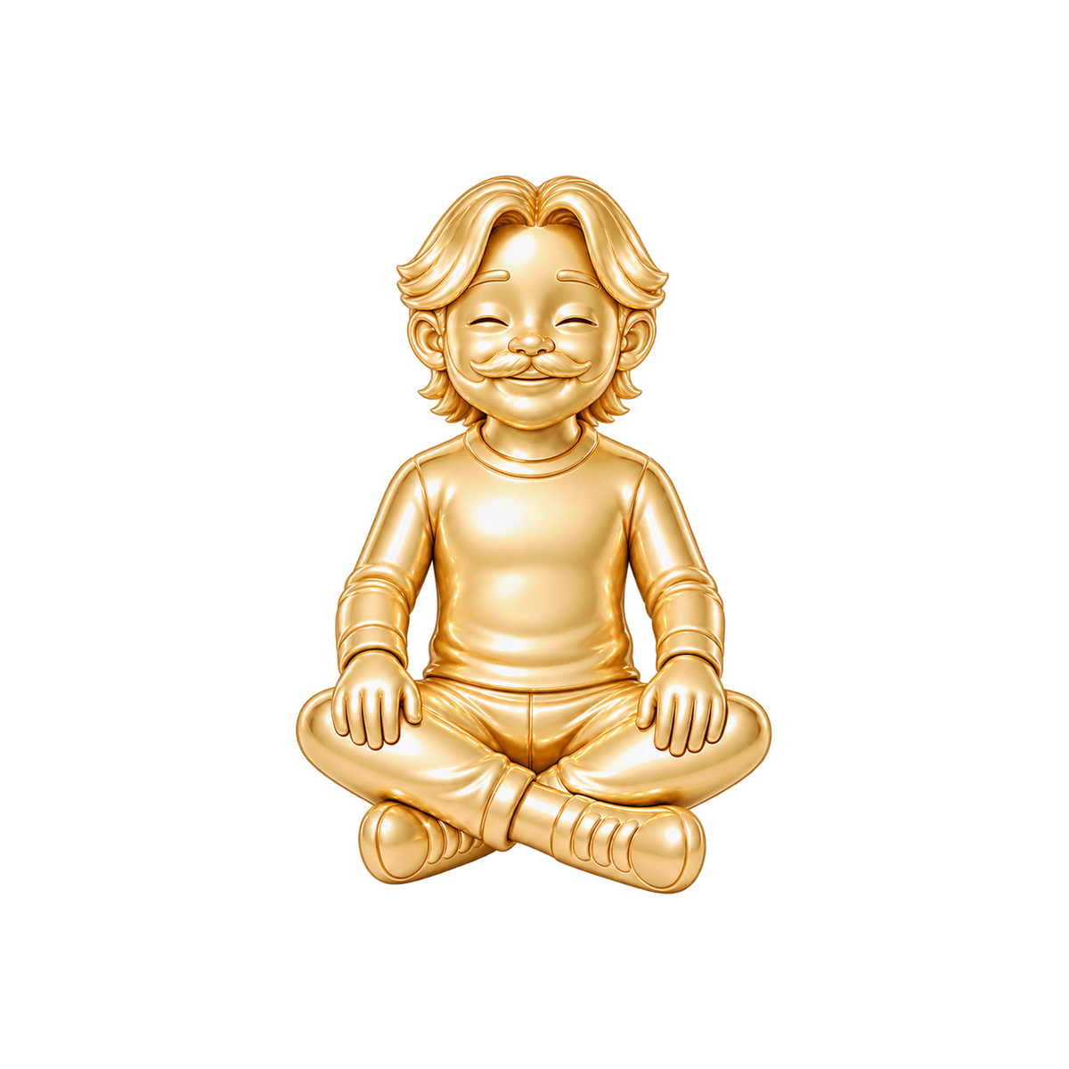 Regular Fit / Middle-Part Curtain Flow & Beardstache / Gold — Man Charm | man-charm-2026-09-23