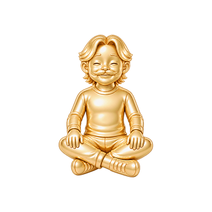 Regular Fit / Middle-Part Curtain Flow & Beardstache / Gold — Man Charm | man-charm-2026-09-23
