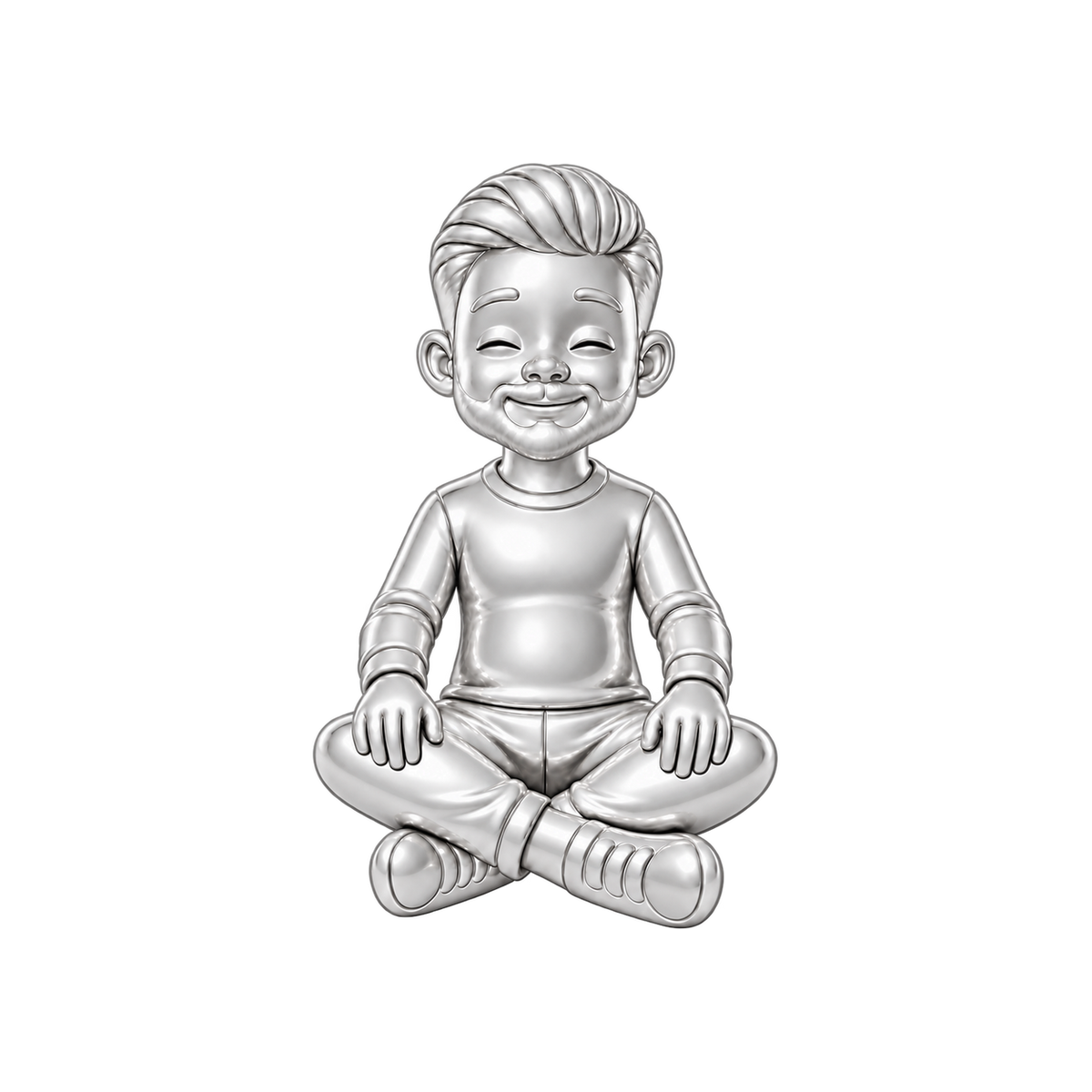 Regular Fit / Short Pompadour & Short Boxed Beard / Silver — Man Charm | man-charm-2026-09-23