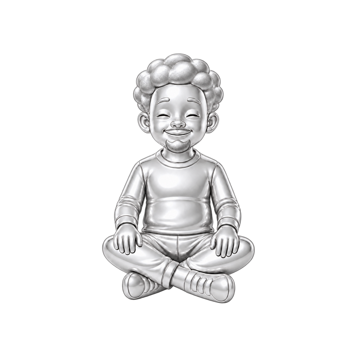 Regular Fit / Textured Afro & Chin Beard / Silver — Man Charm | man-charm-2026-09-23