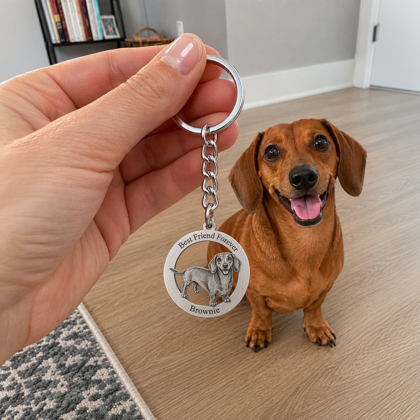 Soulyshine Precious Paw - Upload Pet Portrait Photo Circle Keychain