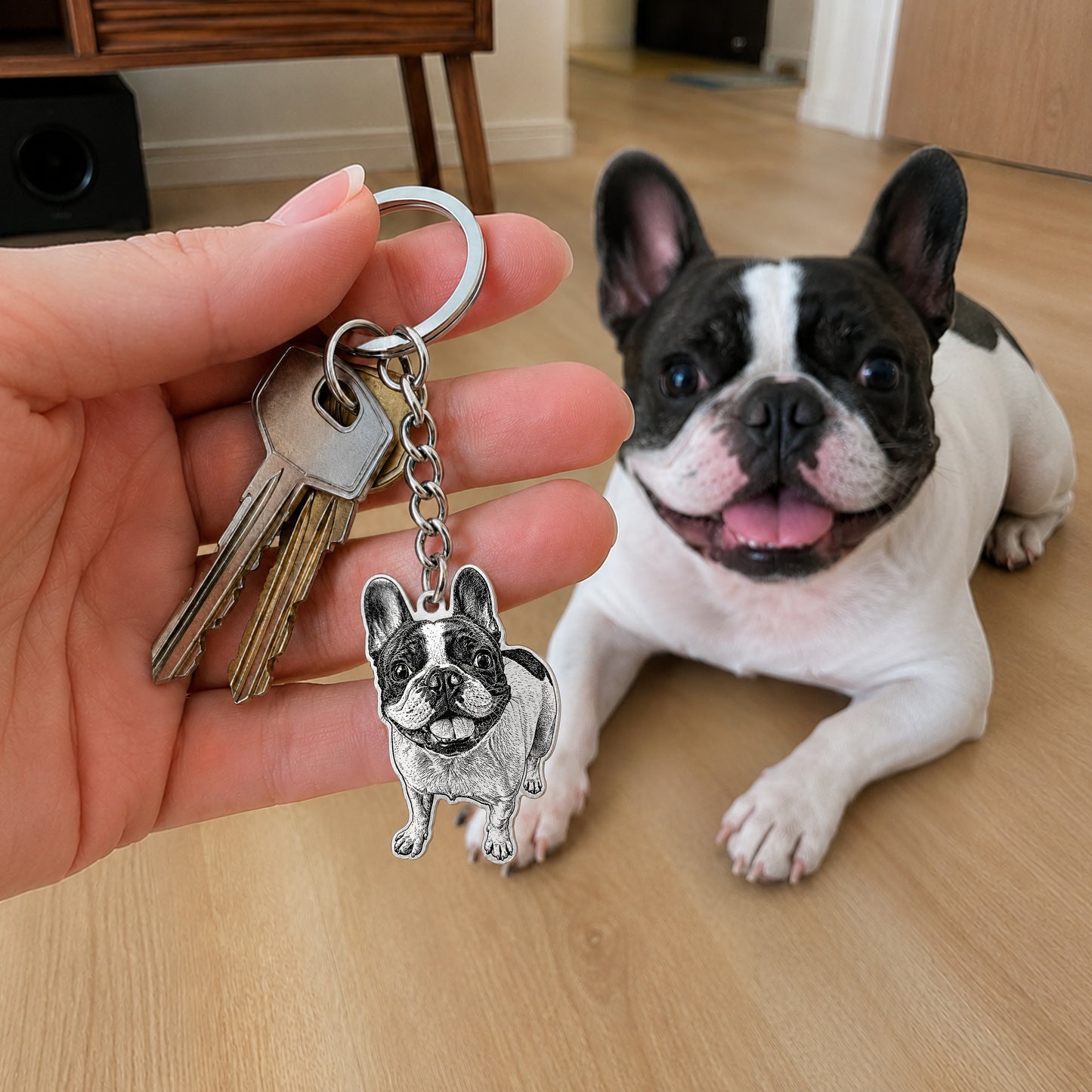 Soulyshine Precious Paw - Upload Pet Portrait Photo Shape Base Keychain