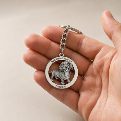Soulyshine Precious Paw - Upload Pet Portrait Photo Circle Keychain