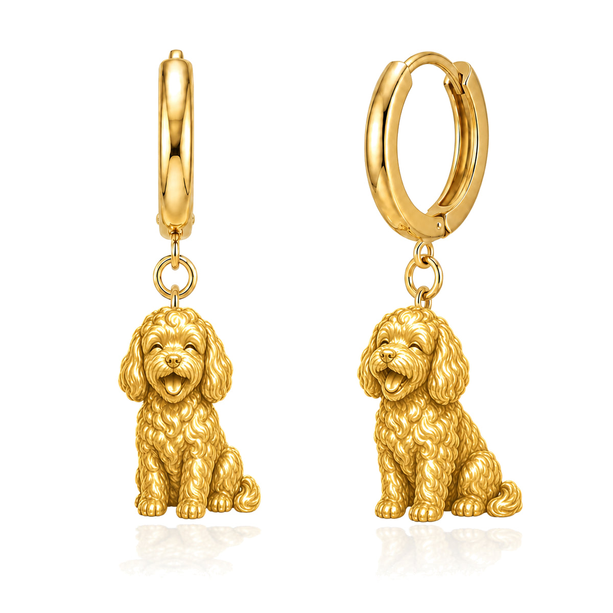 Maltipoo personalized companion handcrafted huggie earrings