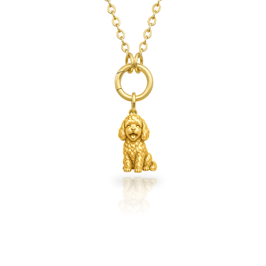 Soulyshine Maltipoo Purest Bond Dog Companion Charm Necklace - 18K Gold Vermeil front