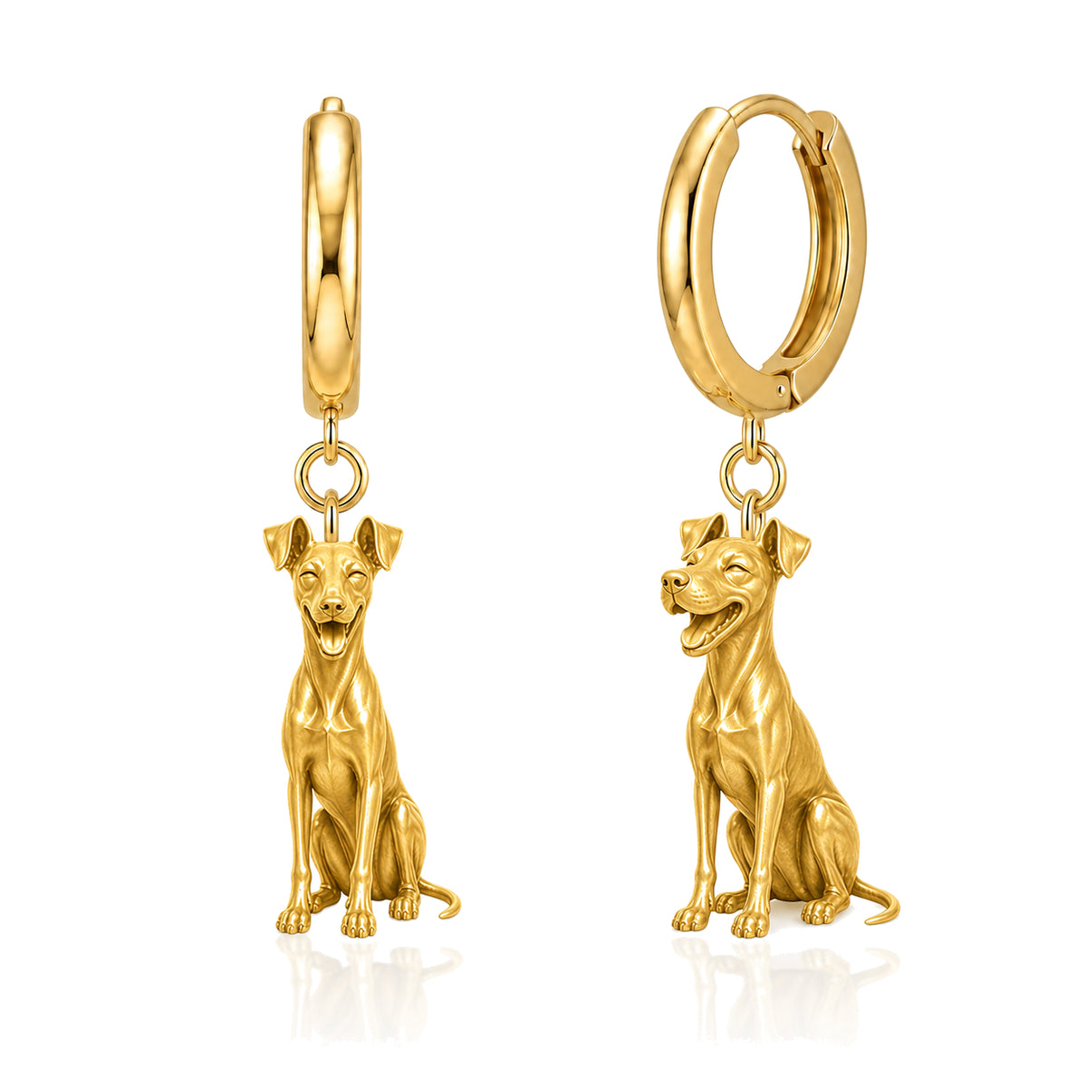 Manchester Terrier personalized companion handcrafted huggie earrings