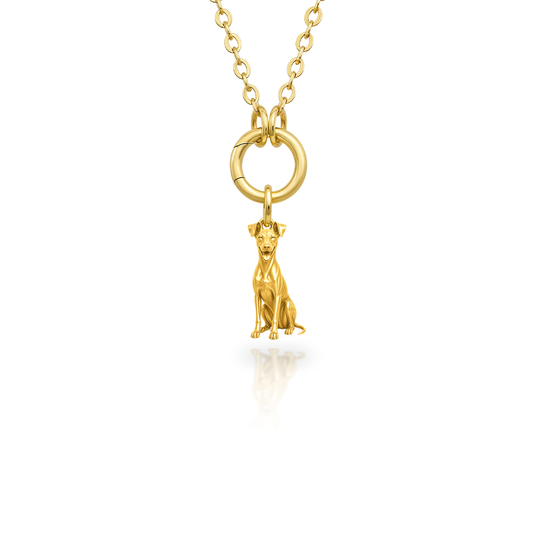 Soulyshine Manchester Terrier Purest Bond Dog Companion Charm Necklace - 18K Gold Vermeil front