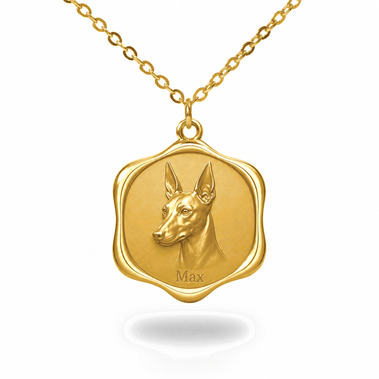 Soulyshine Manchester Terrier Precious Paw personalized pet photo necklace - 18K Gold Vermeil front