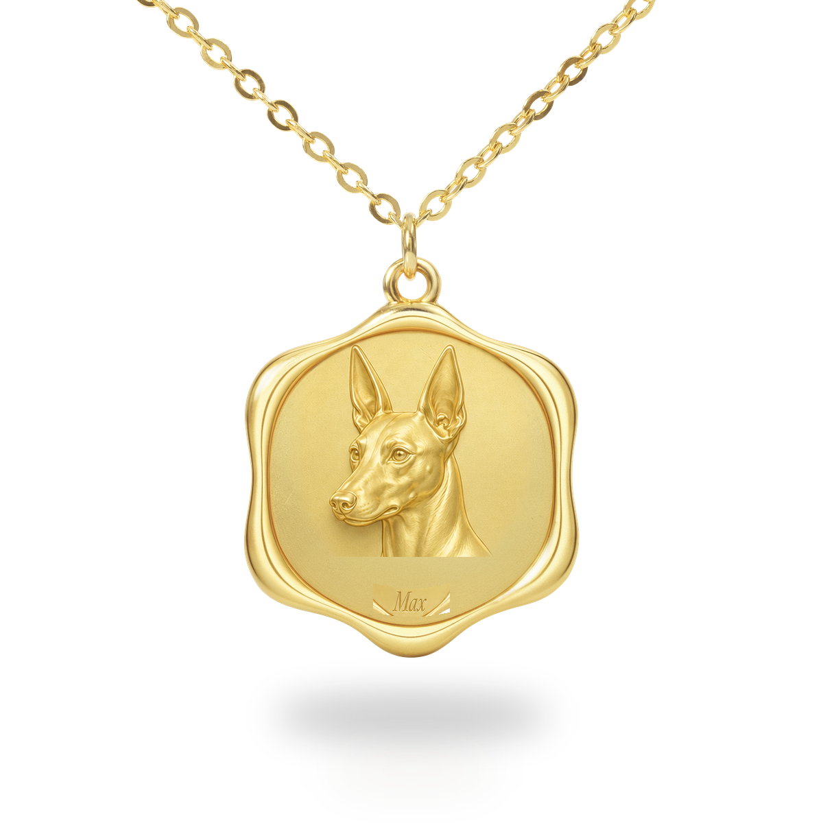 Soulyshine Manchester Terrier Precious Paw personalized pet photo necklace - 18K Gold Vermeil front