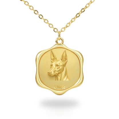 Soulyshine Manchester Terrier Precious Paw personalized pet photo necklace - 18K Gold Vermeil front
