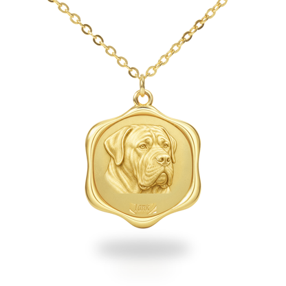 Soulyshine Mastiff Precious Paw personalized pet photo necklace - 18K Gold Vermeil front