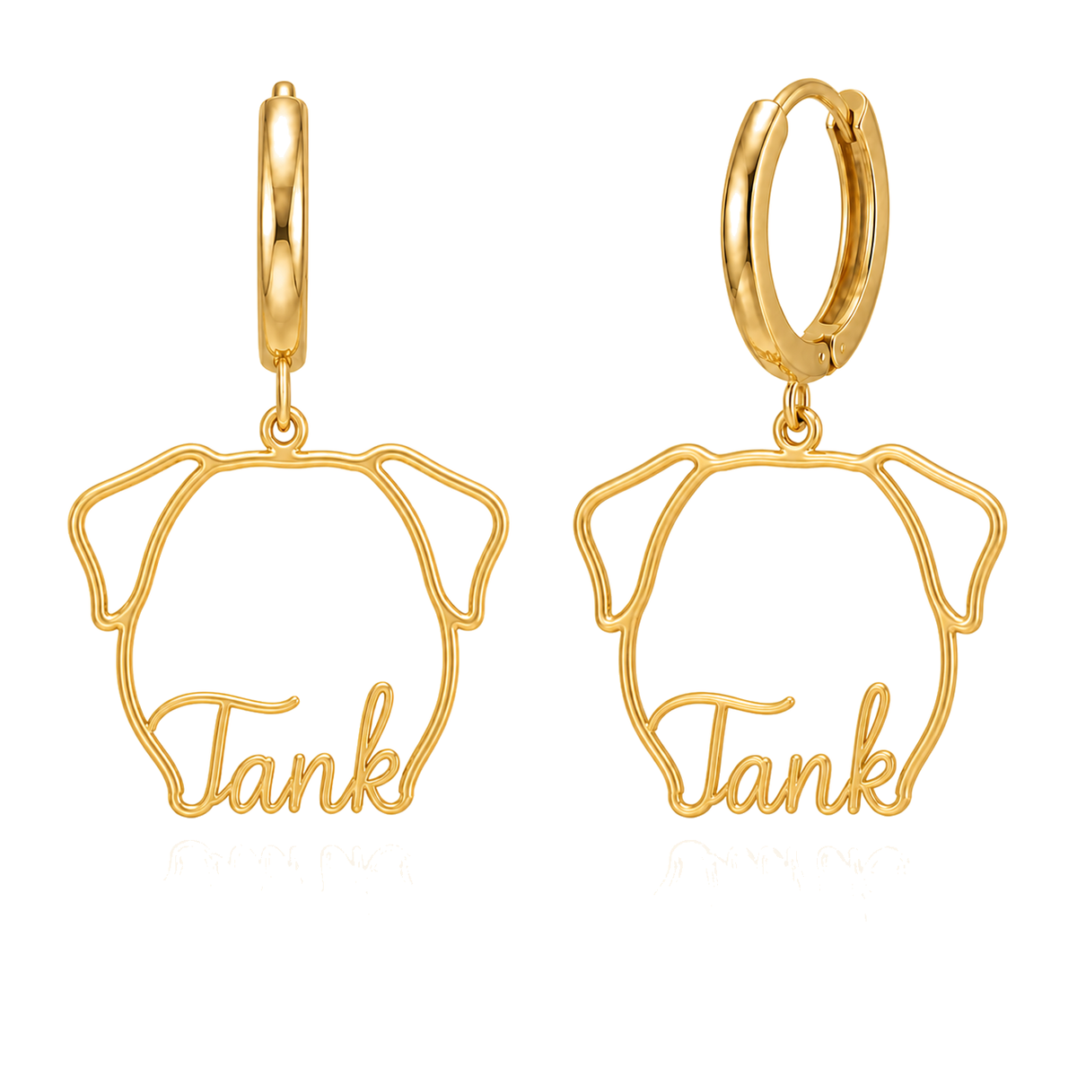 Mastiff Tank personalized pet face earrings
