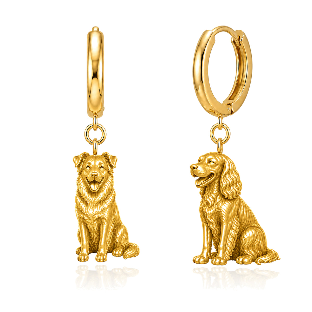 Mini Aussie personalized companion handcrafted huggie earrings