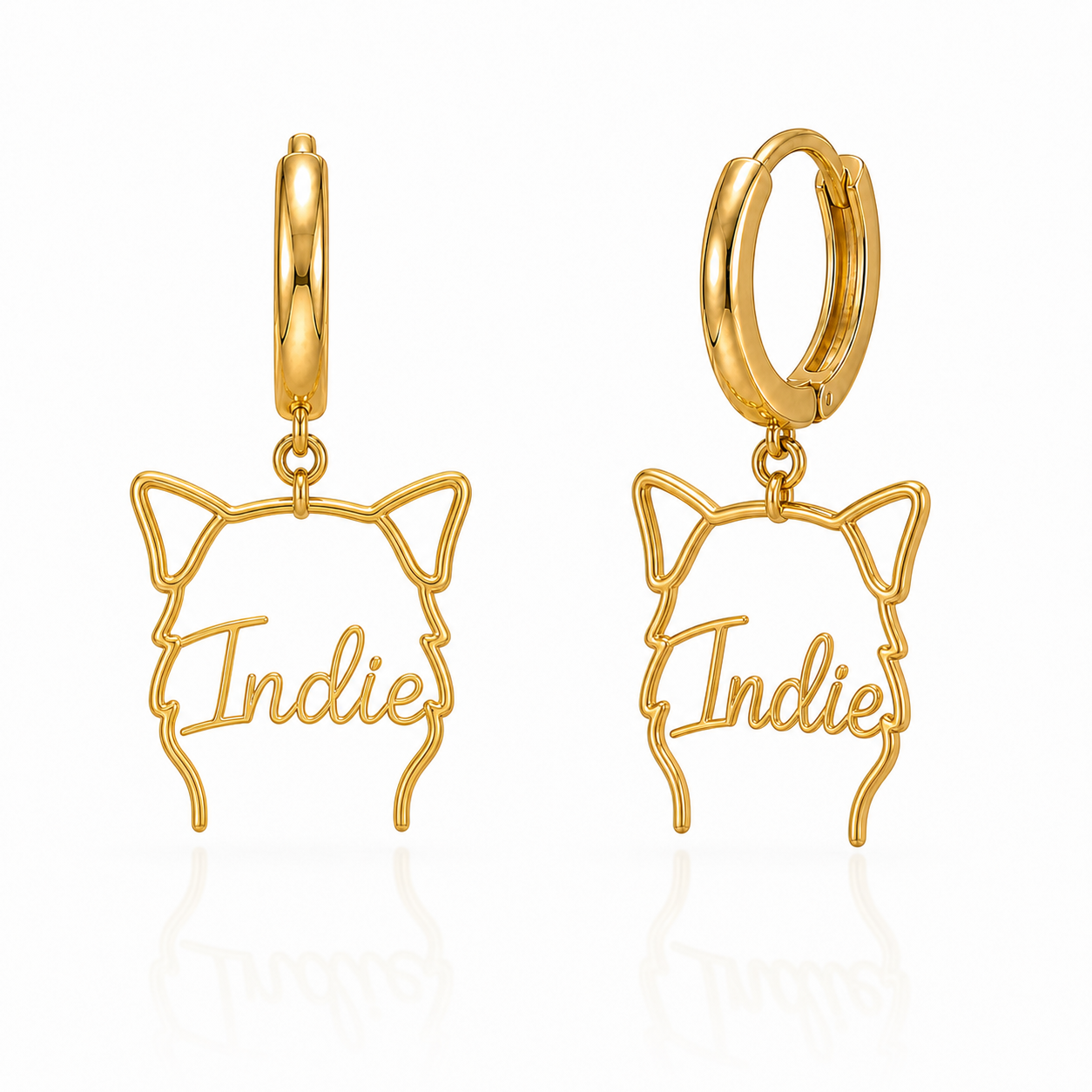 Mini Aussie Indie personalized pet face earrings