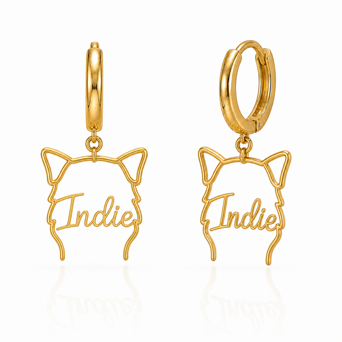 Mini Aussie Indie personalized pet face earrings