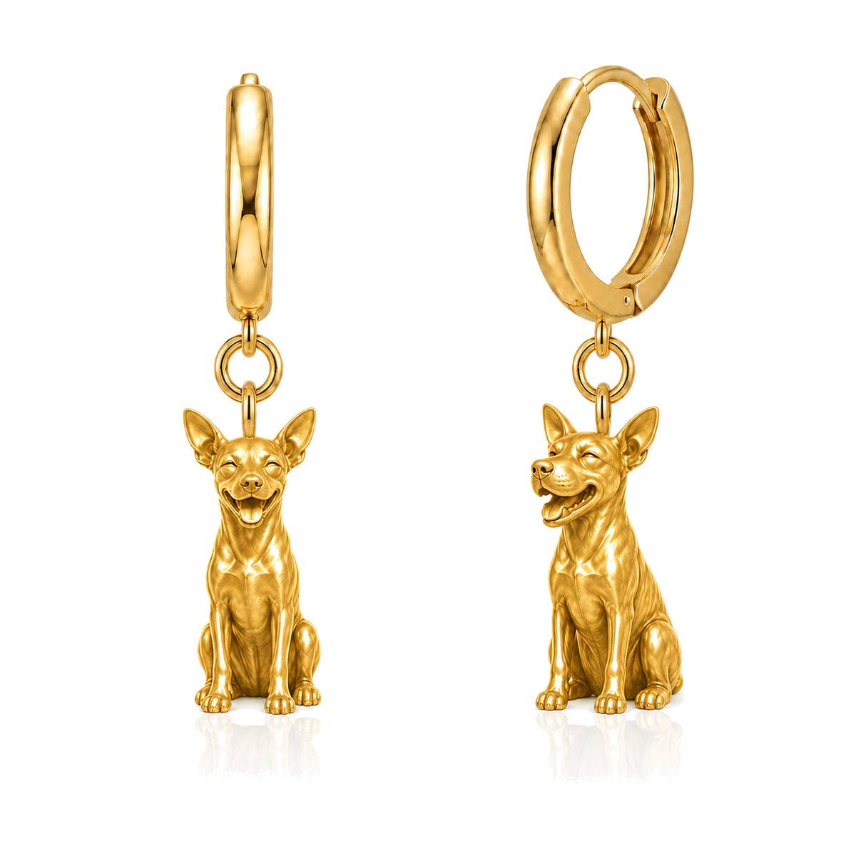 Miniature Pinscher personalized companion handcrafted huggie earrings