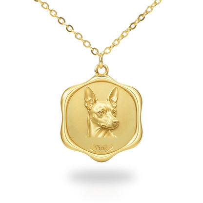 Soulyshine Miniature Pinscher Precious Paw personalized pet photo necklace - 18K Gold Vermeil front