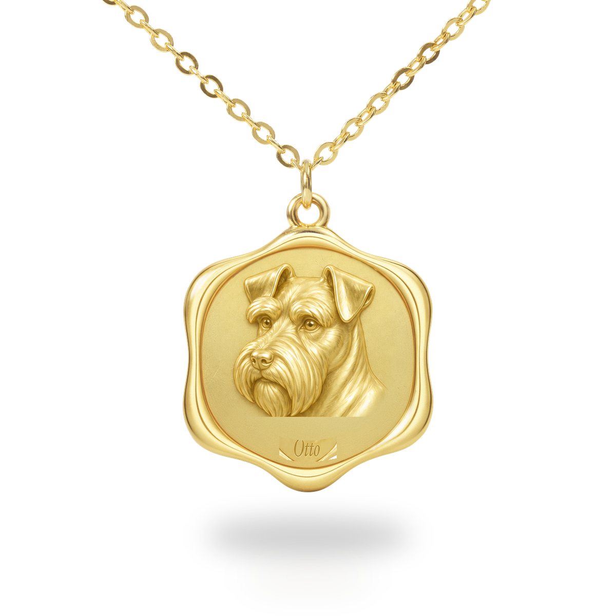 Soulyshine Miniature Schnauzer Precious Paw personalized pet photo necklace - 18K Gold Vermeil front