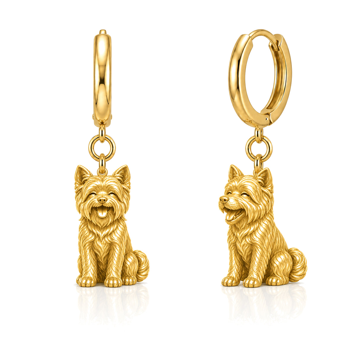 Morkie personalized companion handcrafted huggie earrings