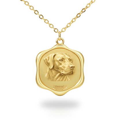 Soulyshine Mountain Cur Precious Paw personalized pet photo necklace - 18K Gold Vermeil front