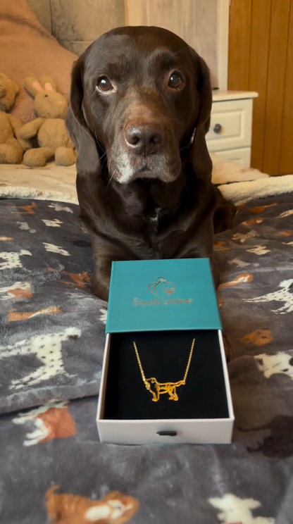 The Fine Line Labrador Retriever Portrait – Custom Dog Outline Handcrafted Necklace