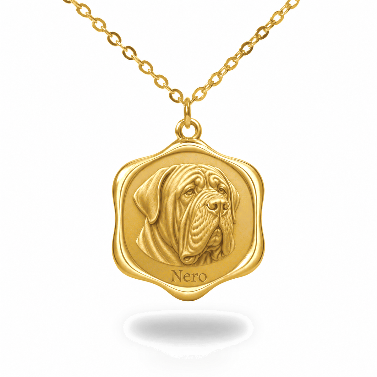 Soulyshine Neapolitan Mastiff Precious Paw personalized pet photo necklace - 18K Gold Vermeil front