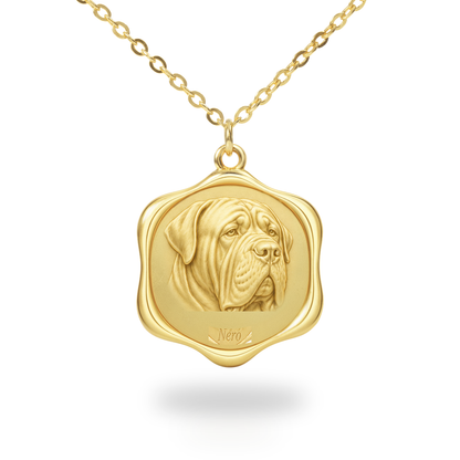 Soulyshine Neapolitan Mastiff Precious Paw personalized pet photo necklace - 18K Gold Vermeil front