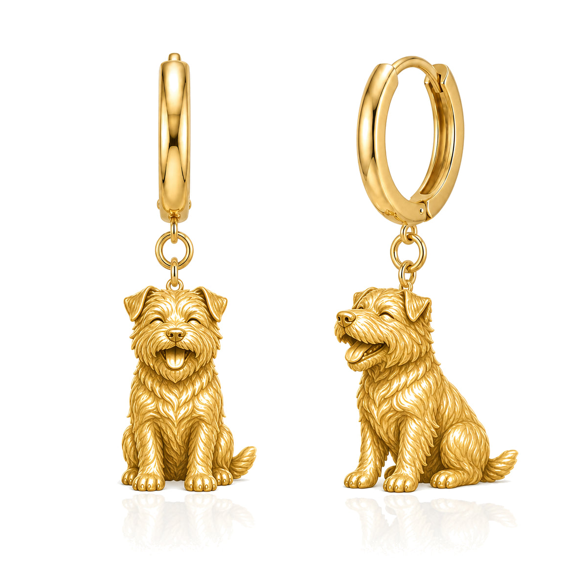 Norfolk Terrier personalized companion handcrafted huggie earrings