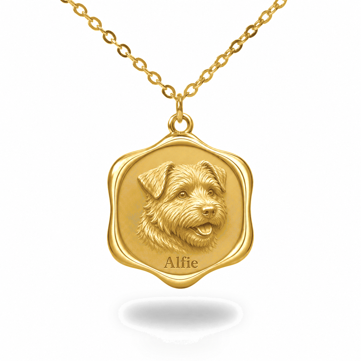 Soulyshine Norfolk Terrier Precious Paw personalized pet photo necklace - 18K Gold Vermeil front
