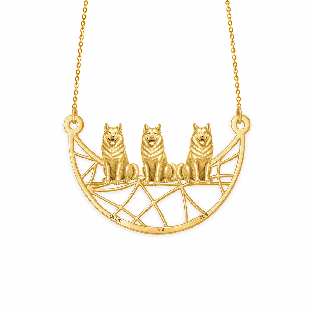Soulyshine Norwegian Elkhound Eternal Paw personalized pets necklace