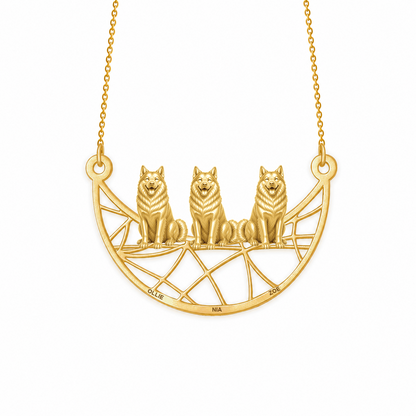 Soulyshine Norwegian Elkhound Eternal Paw personalized pets necklace