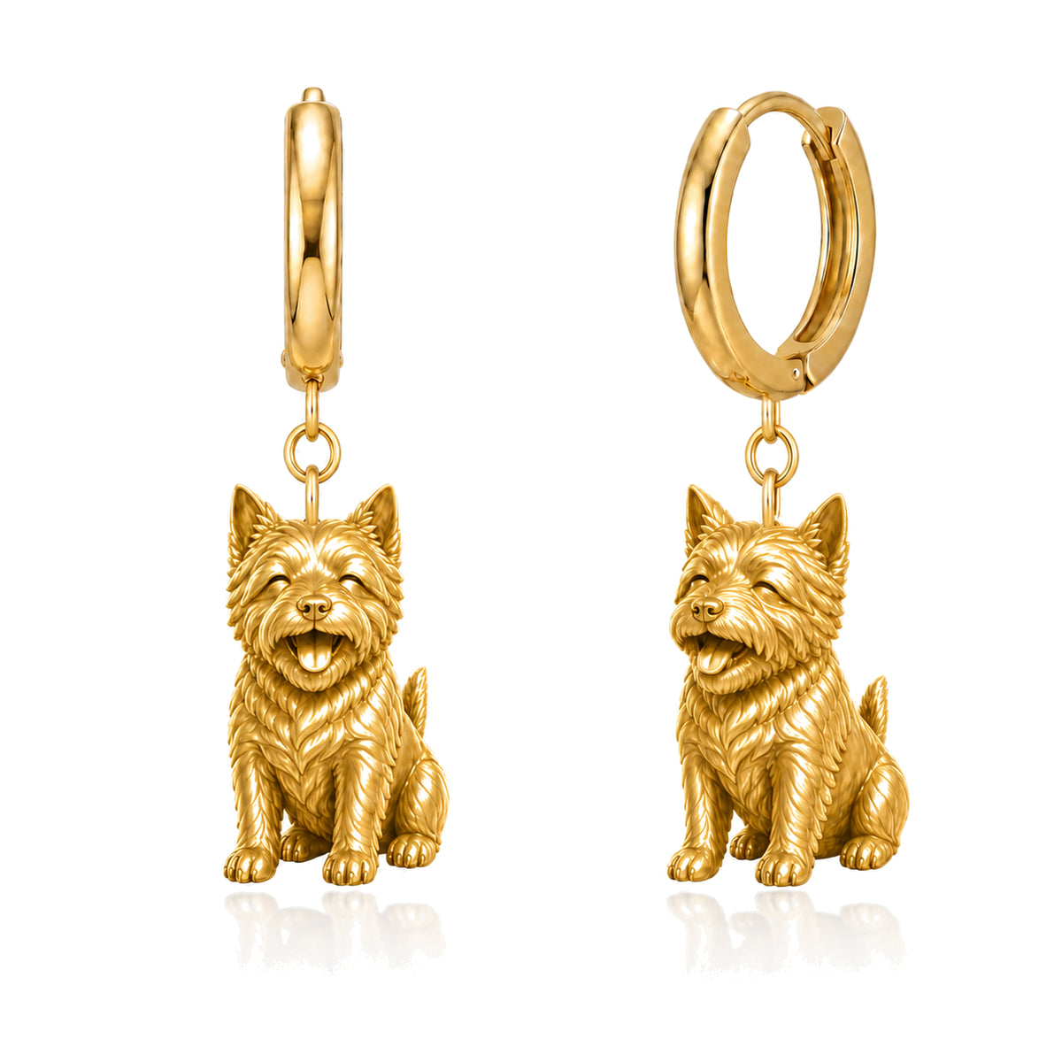 Norwich Terrier personalized companion handcrafted huggie earrings