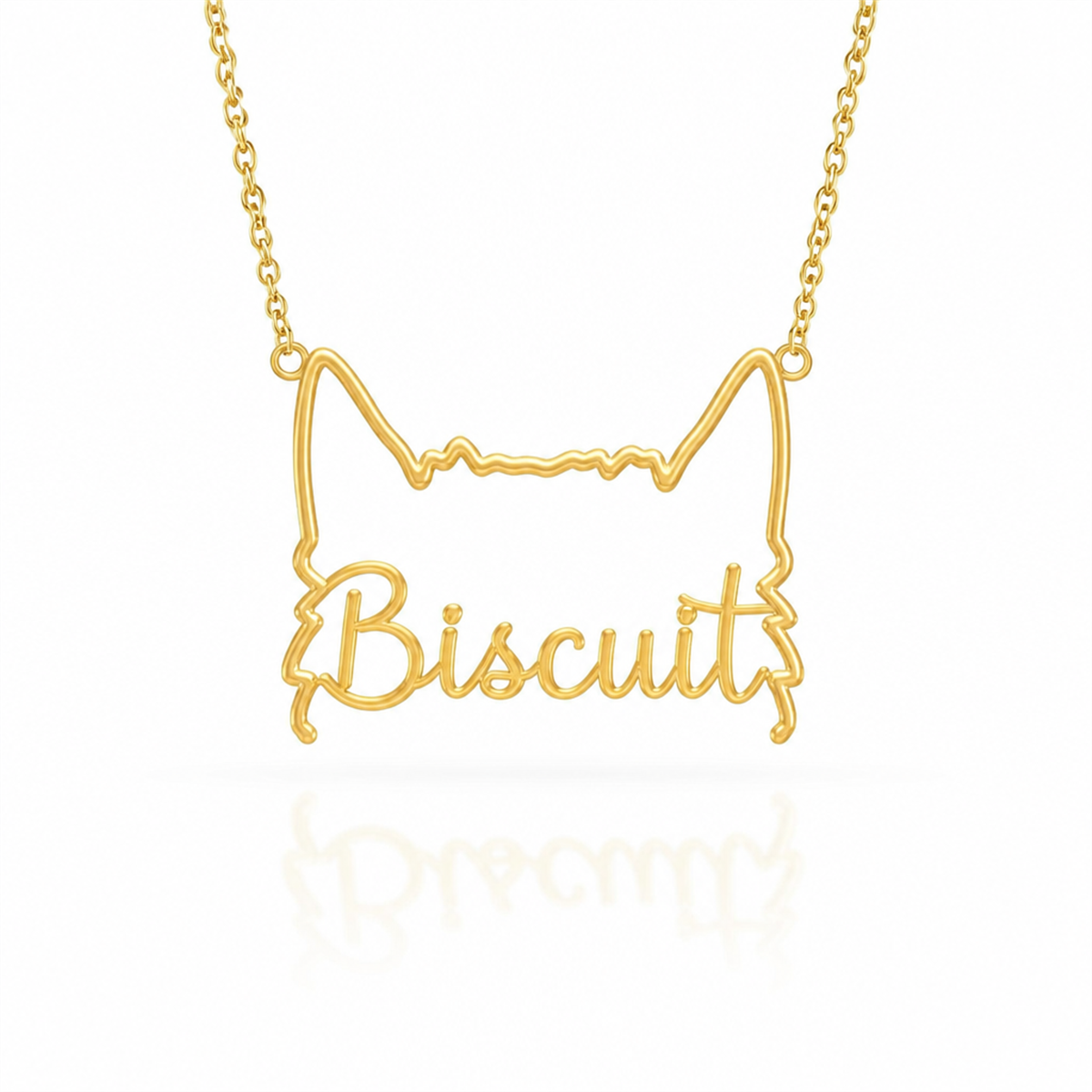 Soulyshine Norwich Terrier personalized outline pet face and name necklace in gold