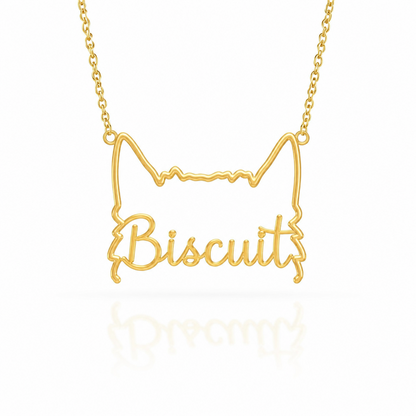 Soulyshine Norwich Terrier personalized outline pet face and name necklace in gold