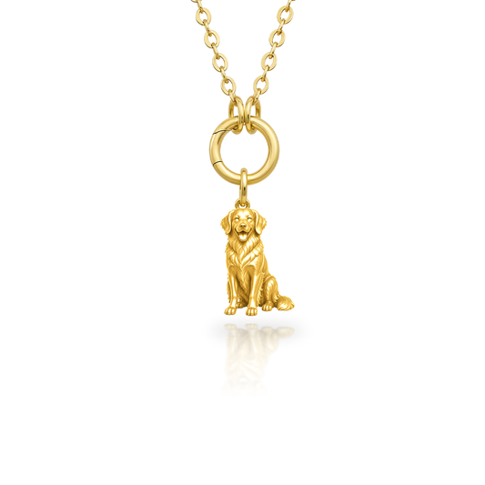 Soulyshine Nova Scotia Duck Tolling Retriever Purest Bond Dog Companion Charm Necklace - 18K Gold Vermeil front