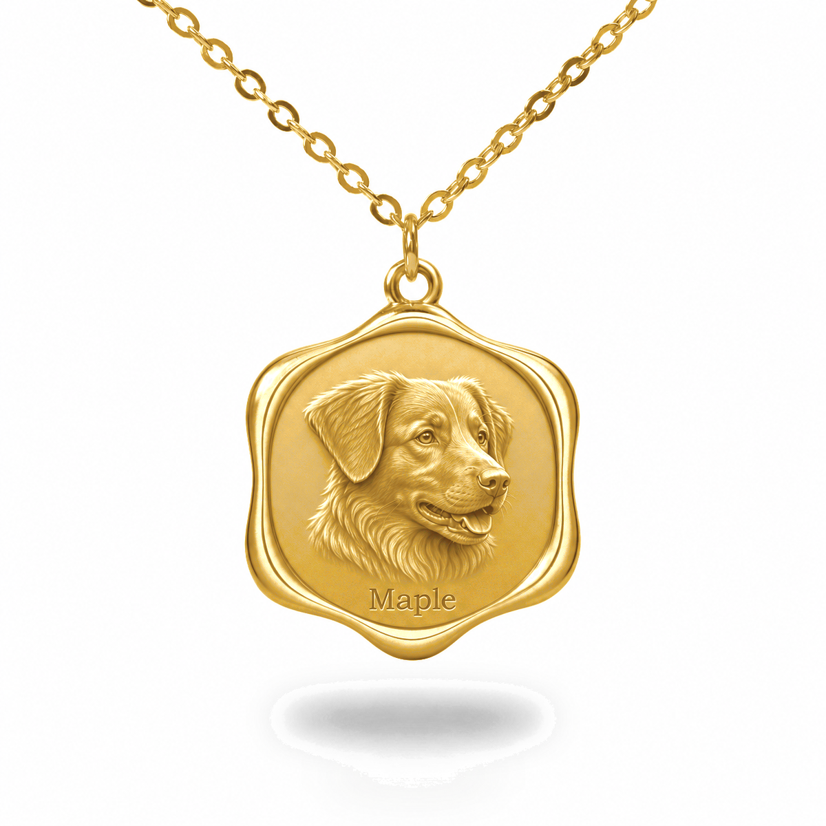Soulyshine Nova Scotia Duck Tolling Retriever Precious Paw personalized pet photo necklace - 18K Gold Vermeil front