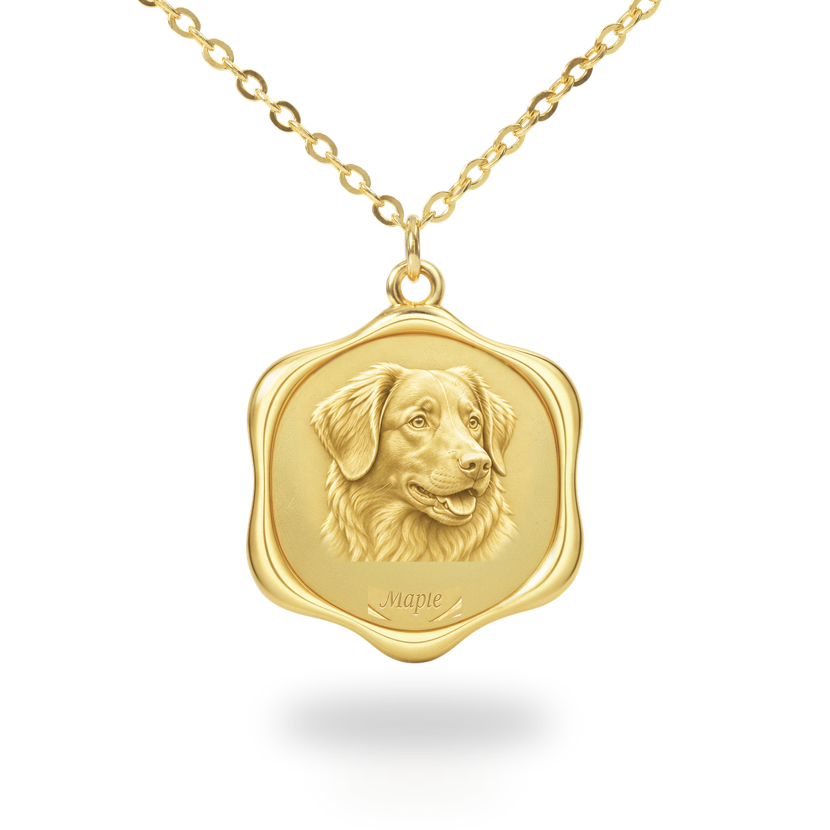 Soulyshine Nova Scotia Duck Tolling Retriever Precious Paw personalized pet photo necklace - 18K Gold Vermeil front