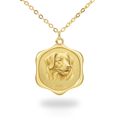 Soulyshine Nova Scotia Duck Tolling Retriever Precious Paw personalized pet photo necklace - 18K Gold Vermeil front