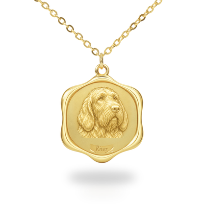 Soulyshine Otterhound Precious Paw personalized pet photo necklace - 18K Gold Vermeil front