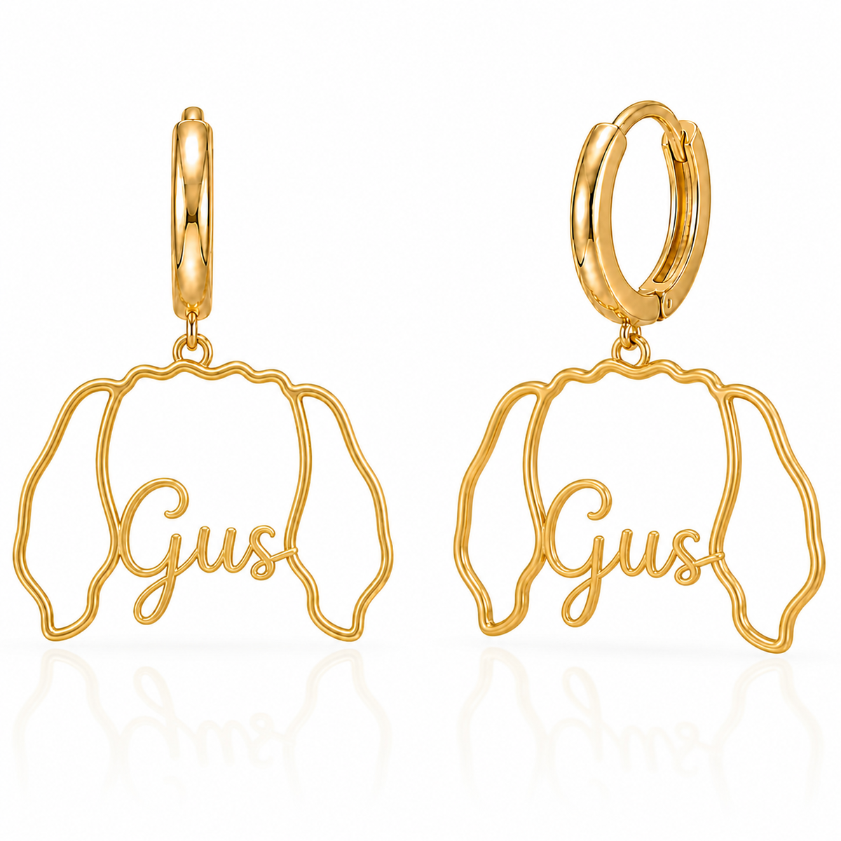 PBGV Gus personalized pet face earrings