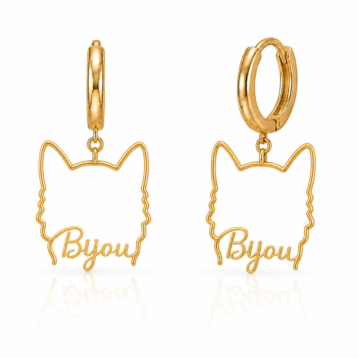 Papillon Bijou personalized pet face earrings
