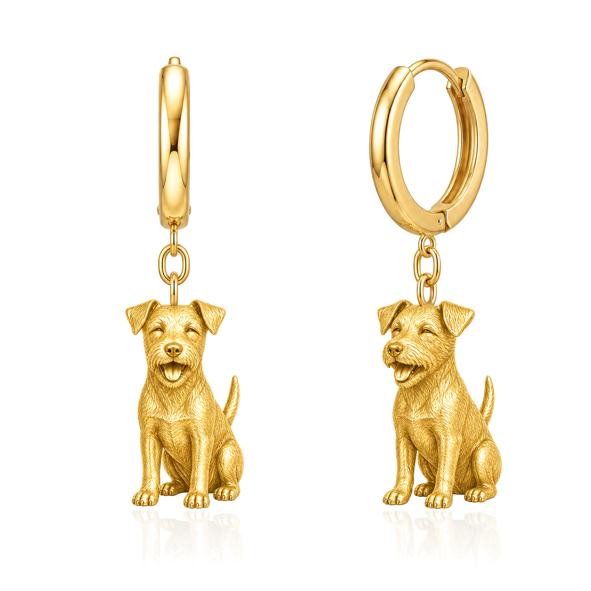 Parson Russell Terrier personalized companion handcrafted huggie earrings