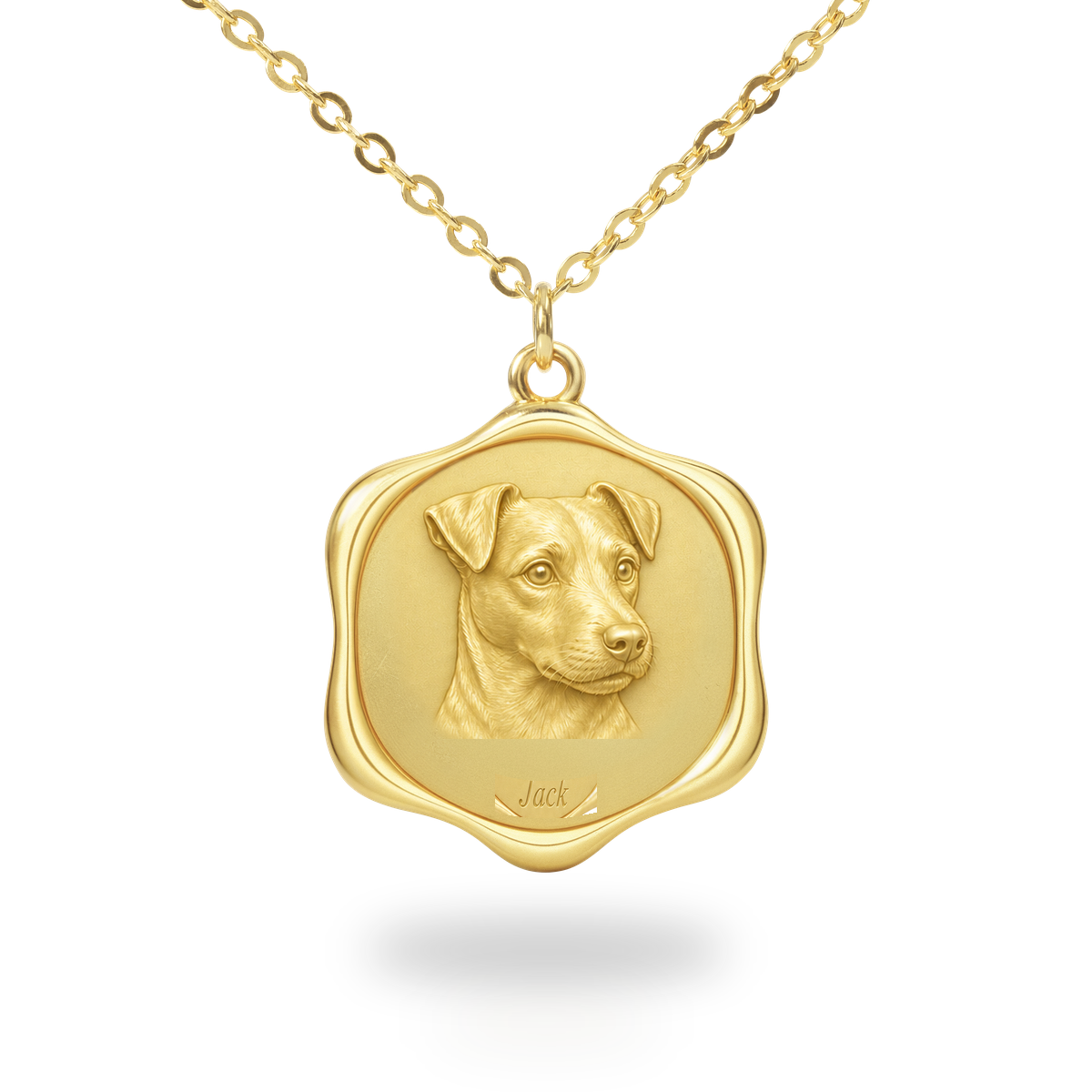 Soulyshine Parson Russell Terrier Precious Paw personalized pet photo necklace - 18K Gold Vermeil front